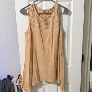 Soft surroundings Elegant Tan Sleeveless Top